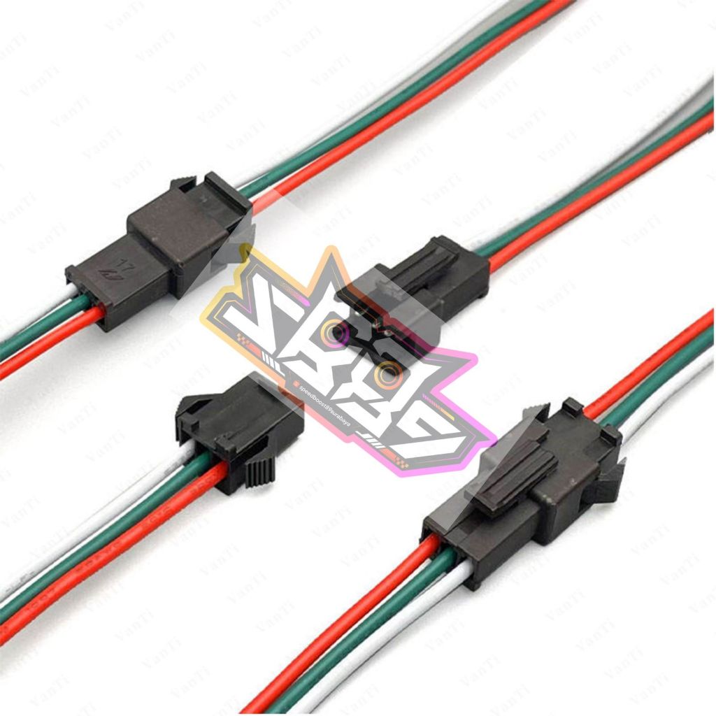SB Socket 3 PIN Plus Kabel / Konektor JST 3 PIN LED DC Male Female / Kabel Soket Surabaya