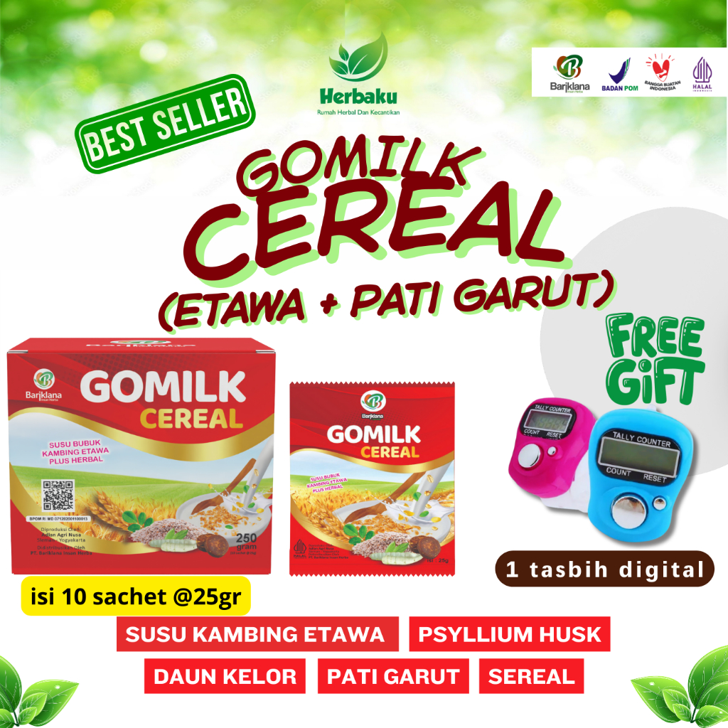 

GOMILK Cereal Susu Kambing Etawa + Pati Garut | Sereal Sehat Kaya Serat untuk Lambung & Pencernaan
