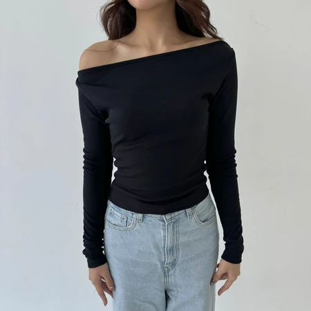 FAE TOP | Atasan Knit Wanita Korean Top Baju Knit Wanita Lengan Panjang Basic Long Sleeve