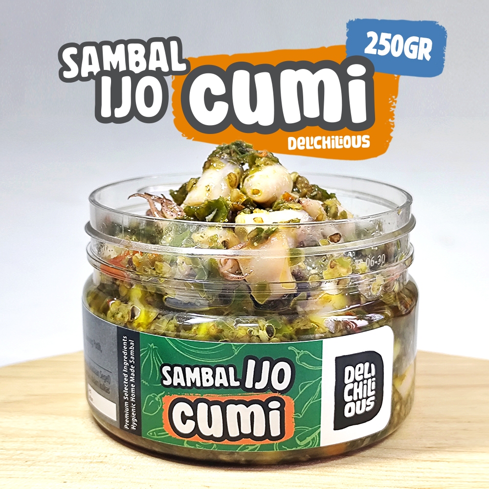 

Delichilious Sambal Ijo Cumi Premium Homemade 100% Fresh Aroma Istimewa Cocok Untuk Pecinta Pedas SAMBAL IJO CUMI Delichilious Premium Homemade Sambel Cumi