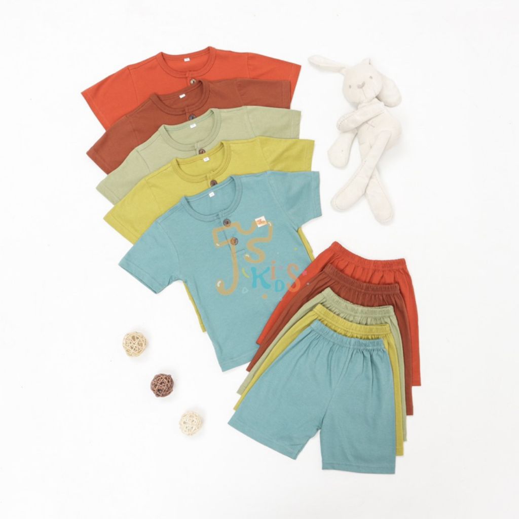 Baju Setelan Anak Unisex / Kiano Set Celana Baju Pendek Anak Laki Perempuan