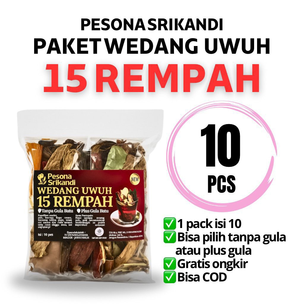 

PAKET 10 PCS WEDANG UWUH 15 REMPAH PESONA SRIKANDI