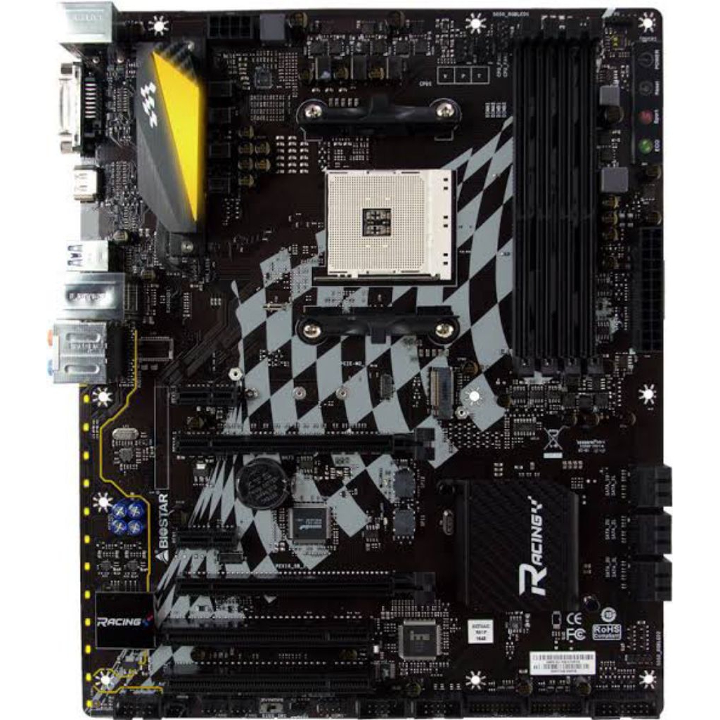 Mobo Am4 Biostar x370gt5 second Fullset normal