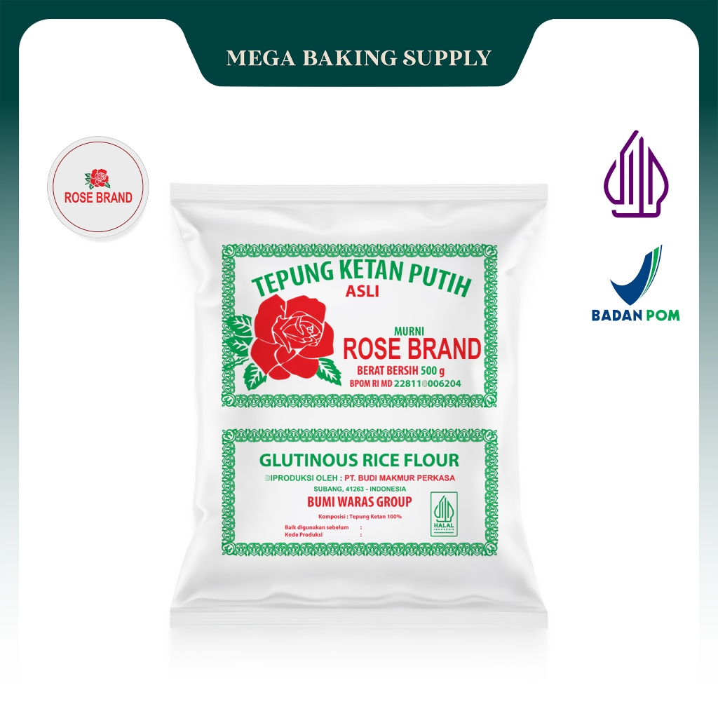 

Rose Brand - (Ekonomis) Tepung Ketan 500 Gram | Mega Baking Supply
