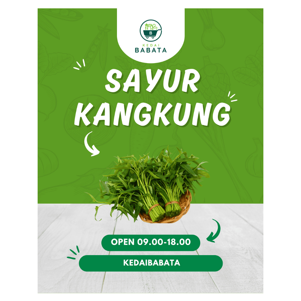 

Sayur Kangkung Per Ikat Fresh Segar Kedai Babata Padang