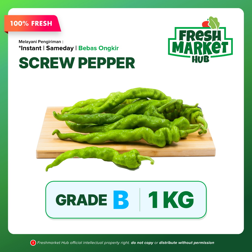

Screw Pepper Grade B 1KG / Cabe Spiral Kualitas Grade B 1KG Cabai Spiral