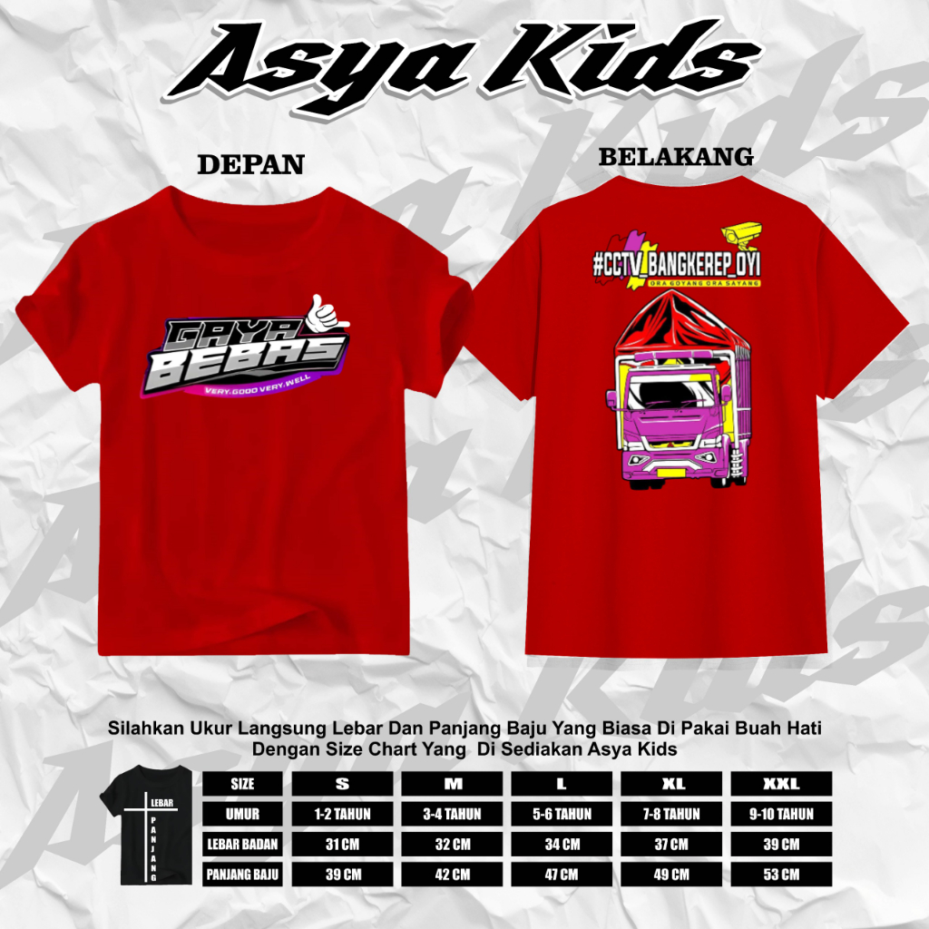 baju kaos anak truck CANTER MANIA CCTV BANGKEREP OYI bahan adem