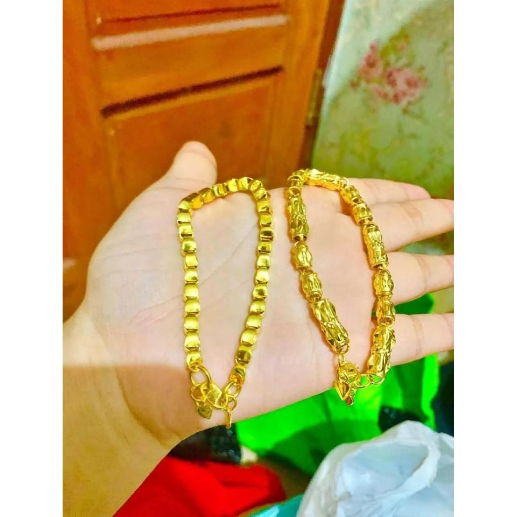Gelang bambu/padi 3 suku lapis mas 24