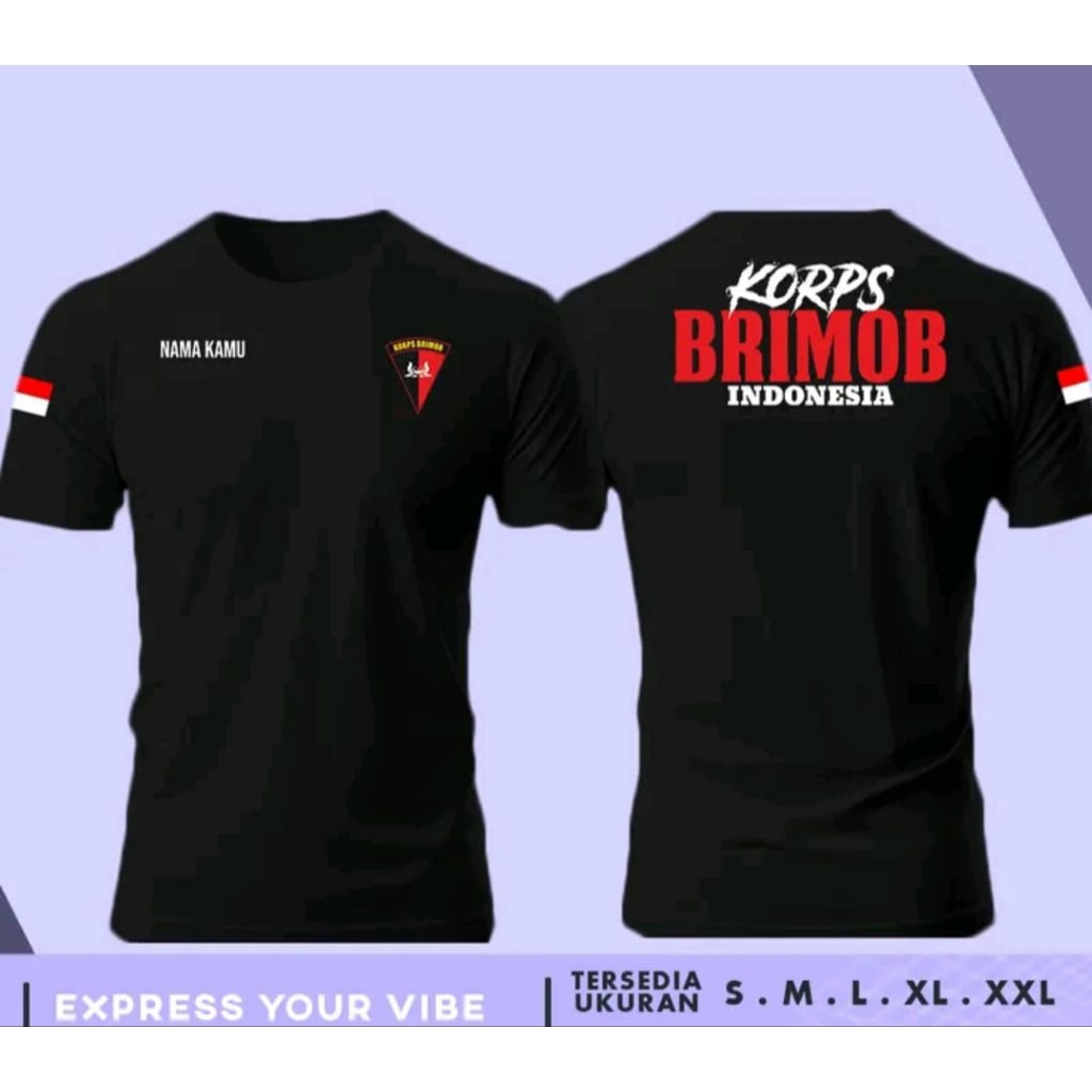KAOS KORPS BRIMOB hitam Baju Polos Pria Distro