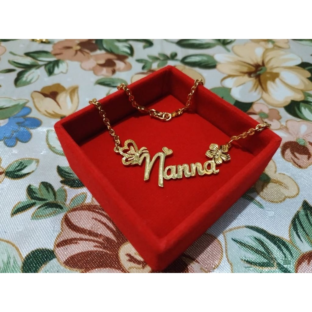 kalung nama lapis emas24k kalung liontin nama lapis emas24k