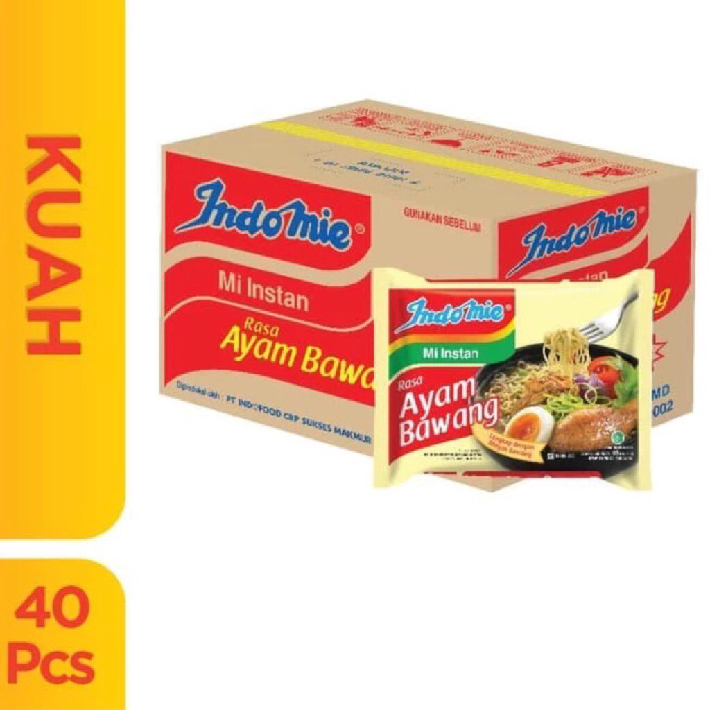 

ndomie Ayam Bawang 1 Karton/Dus isi 40 pcs Mie Instant Kuah 69 gr
