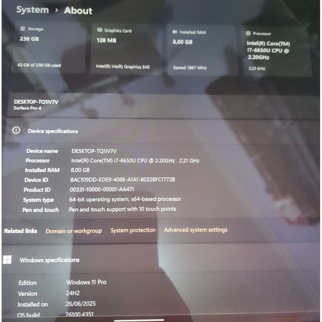 MICROSOFT SURFACE PRO 4 i7 GEN 7.BARANG INDEN LAPTOP SUPERSLIMBANYAK DICARI