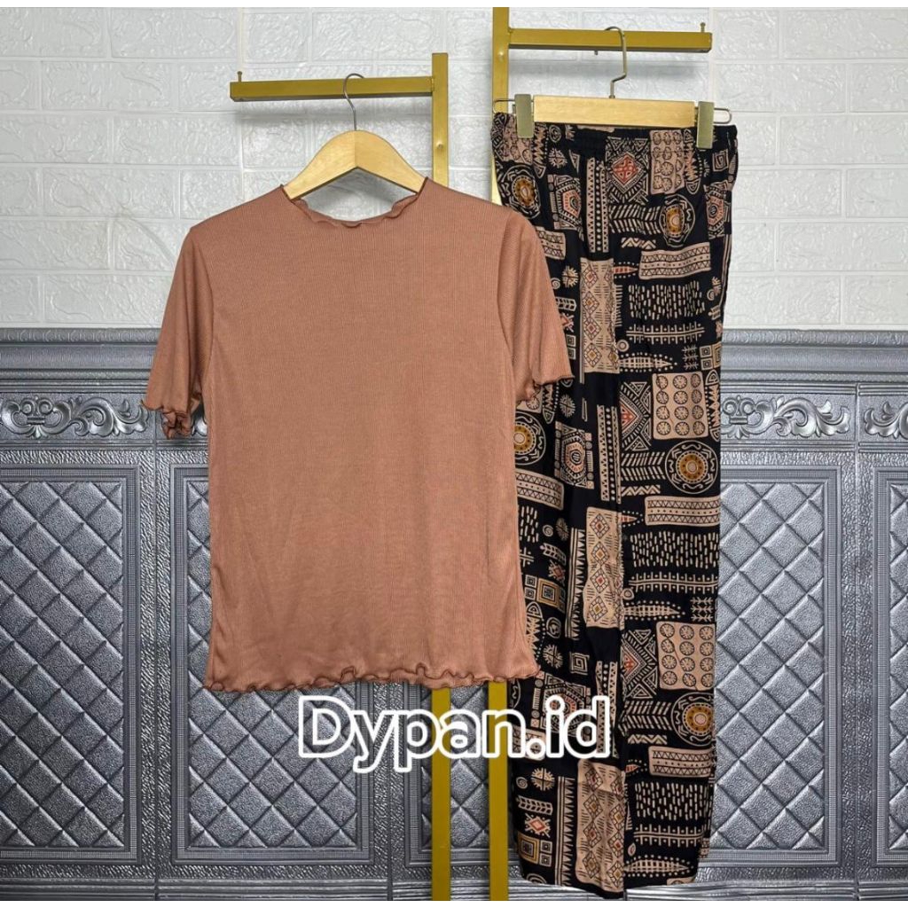 SETCEL WANITA NECI PENDEK KULOT RAYON FLOWY / SETCEL WANITA KEKINIAN