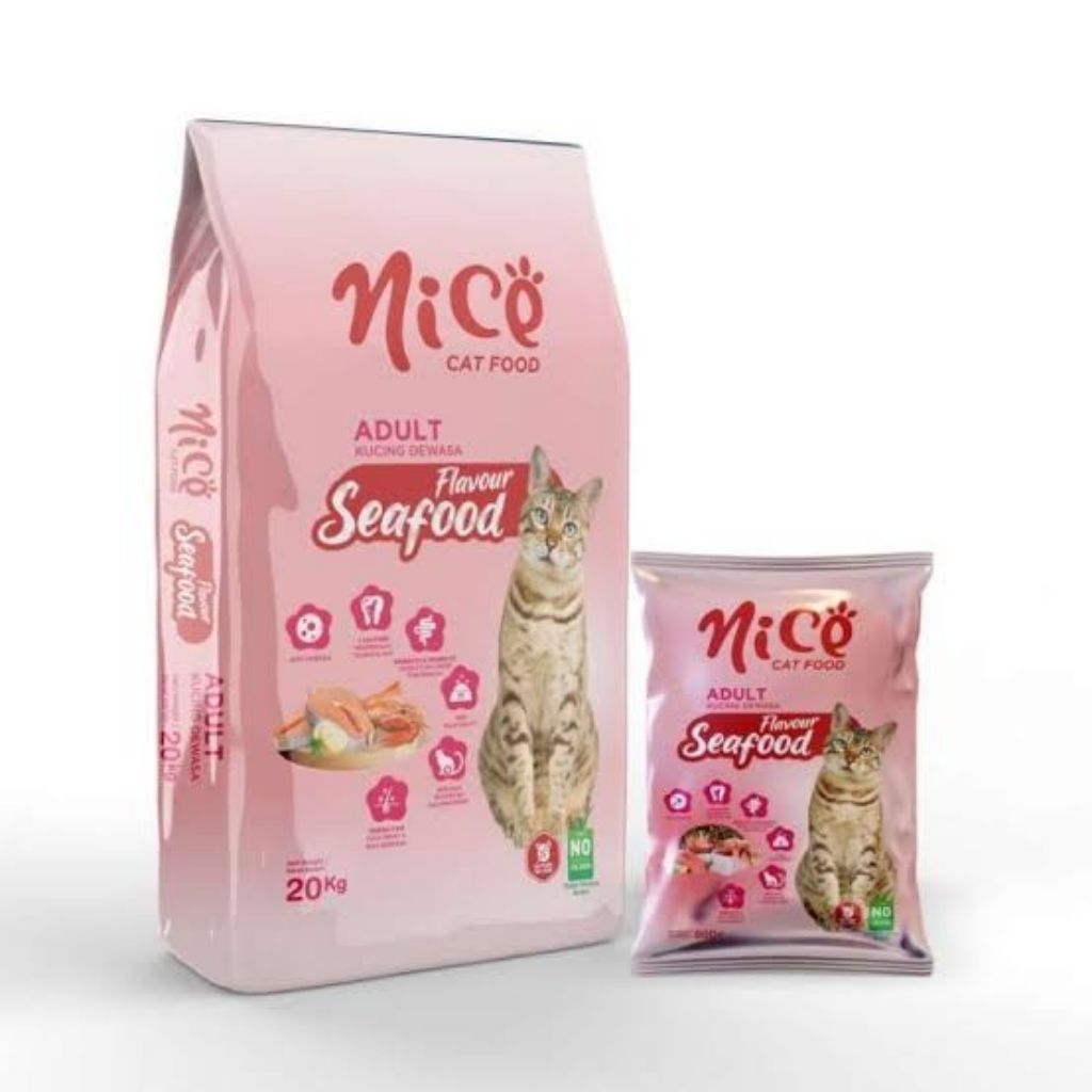 Nice Seafood Makanan Kucing Nice Catfood Nice Kucing 800gr Dryfood Nice Pink