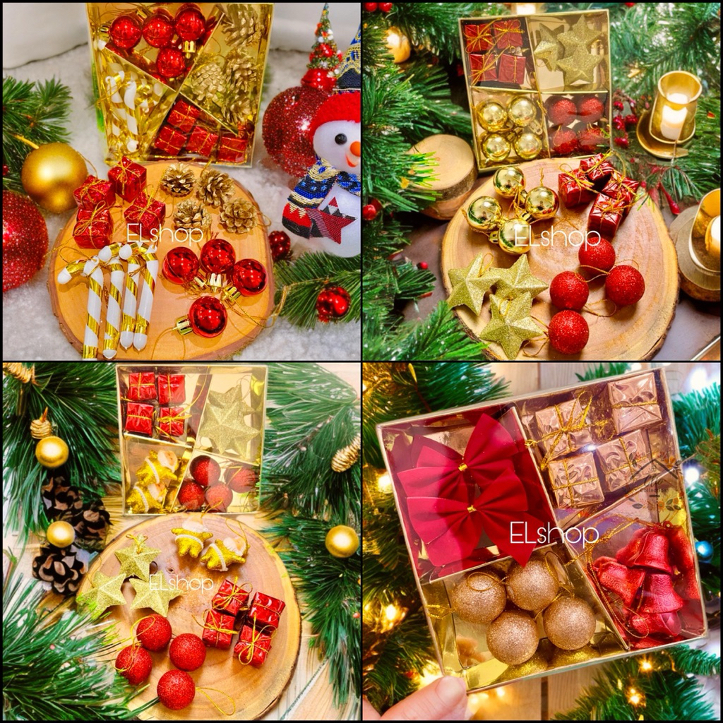 PERLENGKAPAN POHON NATAL HIASAN DEKORARI GANTUNGAN CHRISTMAS TREE BOLA NATAL SANTA CLAUS MIX STAR RU