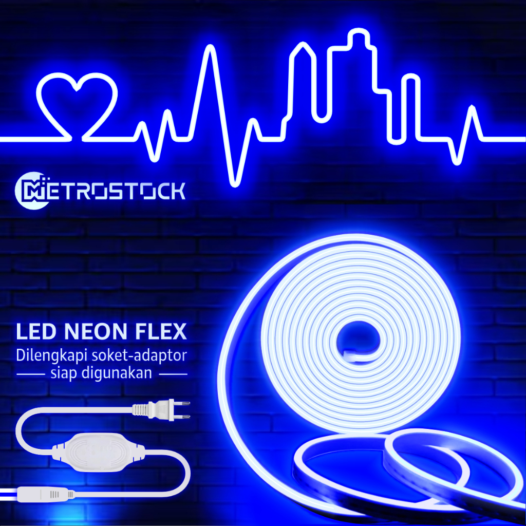 Lampu LED neon flex aesthetic hias dekorasi backlight tempel dinding custom tulisan logo branding de