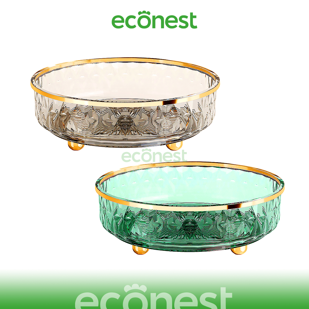 Econest Wadah Putar Serbaguna Rak Putar Aqua Gelas Bumbu Toples Serbaguna Wadah Tray Akrilik Aesthet