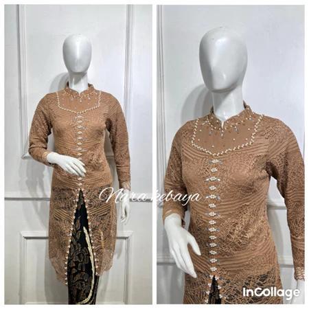 Kebaya Modern Model Tunik Brokat Payet