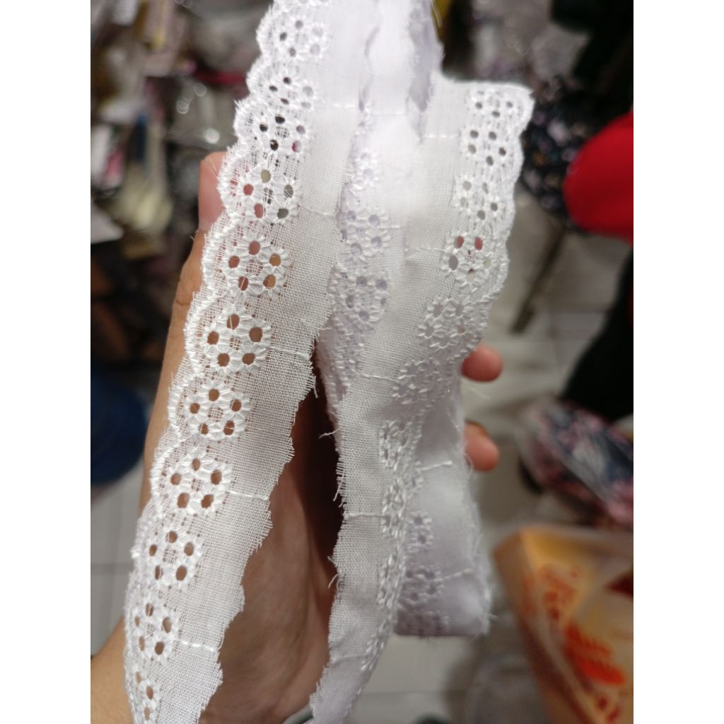 Renda katun kecil | renda baju | renda mukena