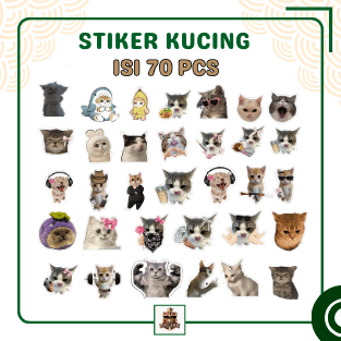 

Sticker Pack Kucing Lucu 4 Cm Isi 70 Pcs Paper Vinyl Waterproof Dekorasi Laptop Buku Journal Tumbler