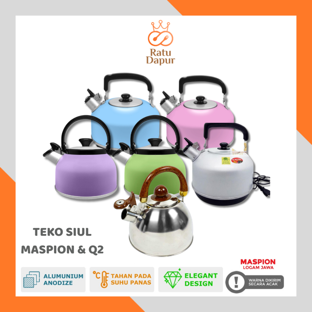 Maspion Teko Bunyi Whistling Kettle Rigoletto Stainless 2,5- 4L Teko Siul Pemanas Air Aluminium LIVE