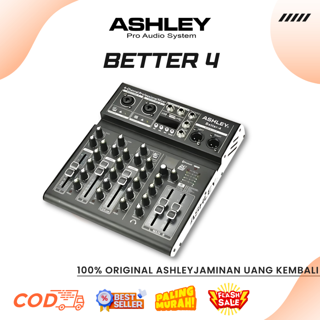 Mixer Ashley Better 4 4 Channel Mixer,2 Mono / 2 Stereo