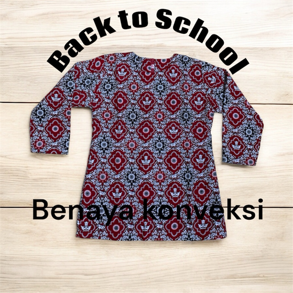 Baju kurung SD batik Lengan Panjang Nasional sekolah