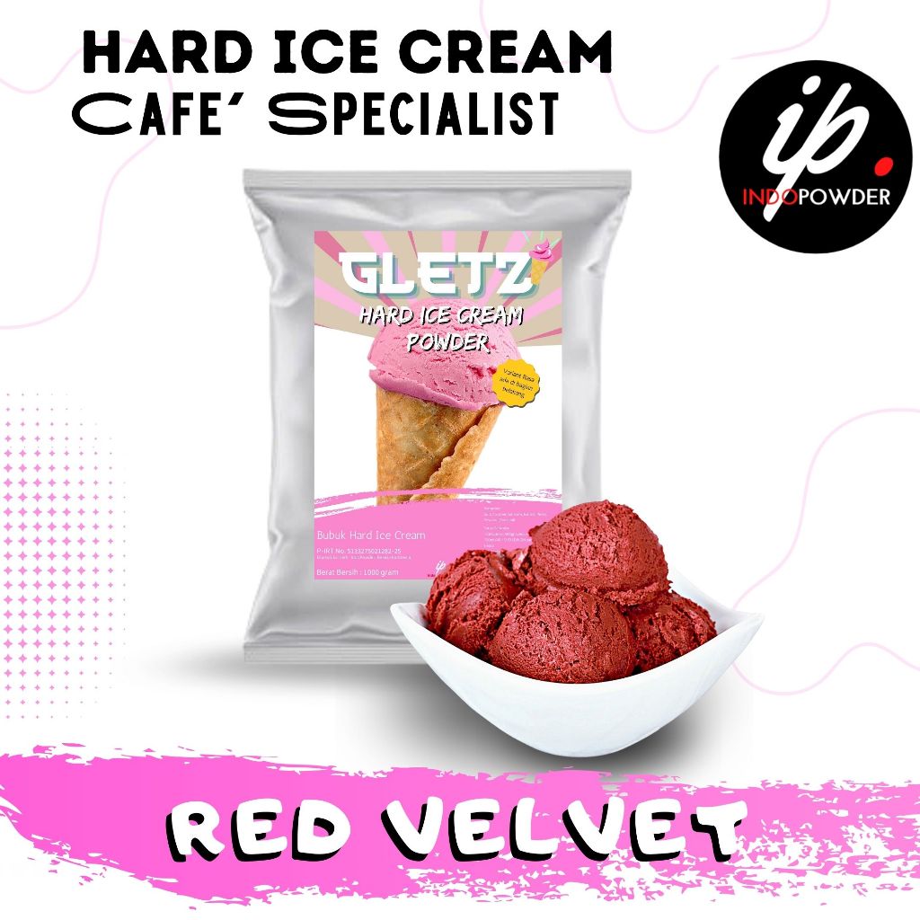 

Indopowder - Bubuk ES KRIM / ICE CREAM RED VELVET / REDVELVET 1Kg Untuk Cafe dan Waralaba