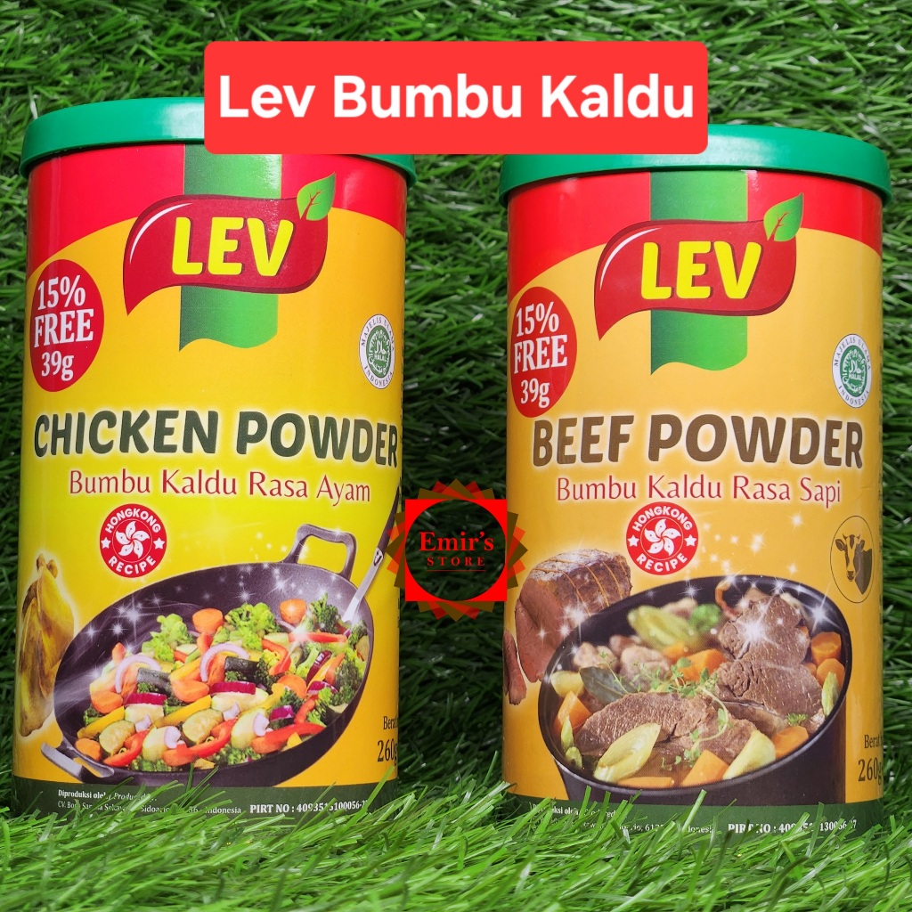 

Lev Bumbu Kaldu Aneka Rasa | Bumbu Kaldu Rasa Ayam | Bumbu Kaldu Rasa Sapi | Chicken Powder | Beef Powder | 260 Gr+39 Gr | Halal