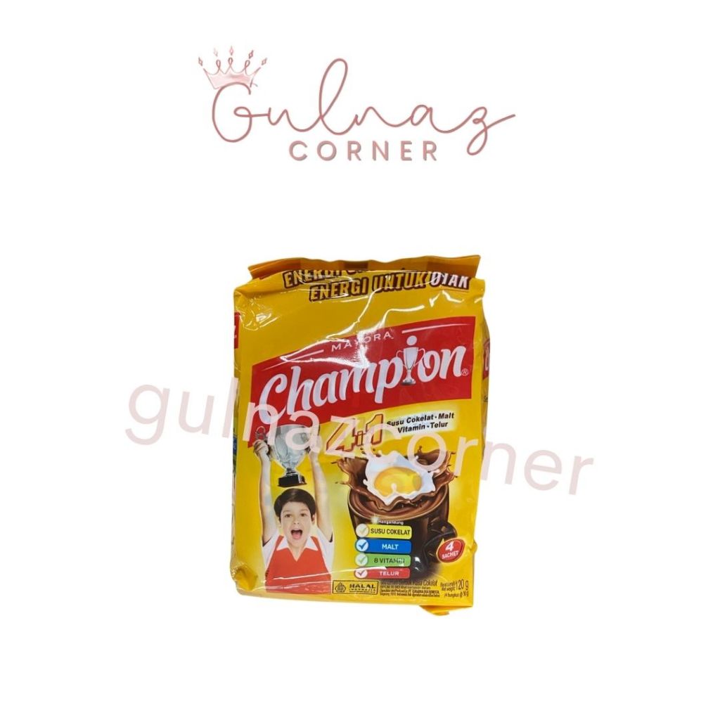

ENERGEN CHAMPION SUSU BUBUK PACK 4X30 GR | SUSU BUBUK RASA COKELAT RENCENG