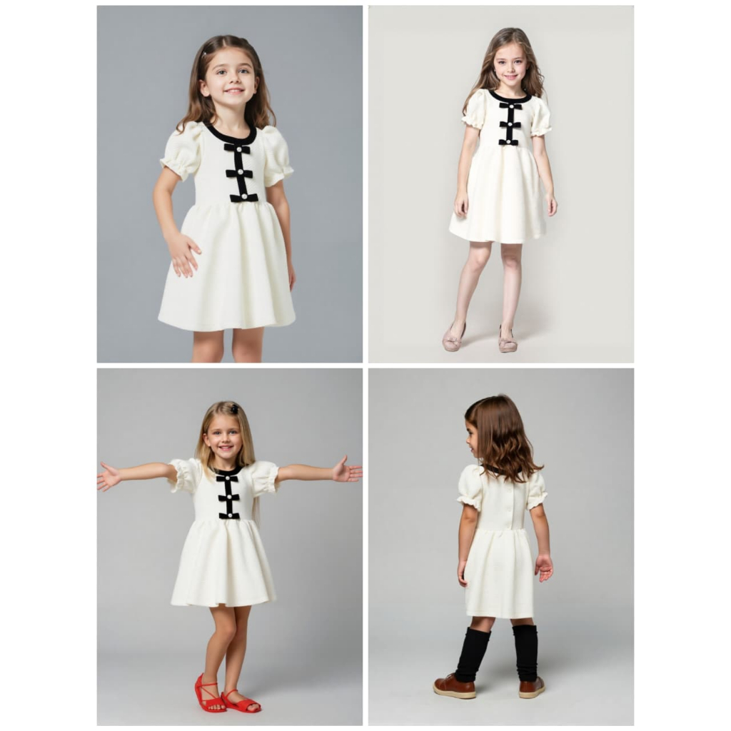 Dress JNJ Girl Cream And Sugar The Festive Bow Dress