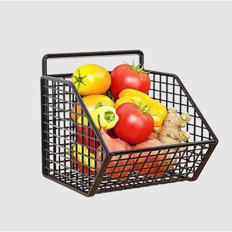 Rak Gantung Dapur 1 Sekat Stainless Tempel Dinding - Rak Keranjang Dapur Tempel Dinding 1 Sekat Serb