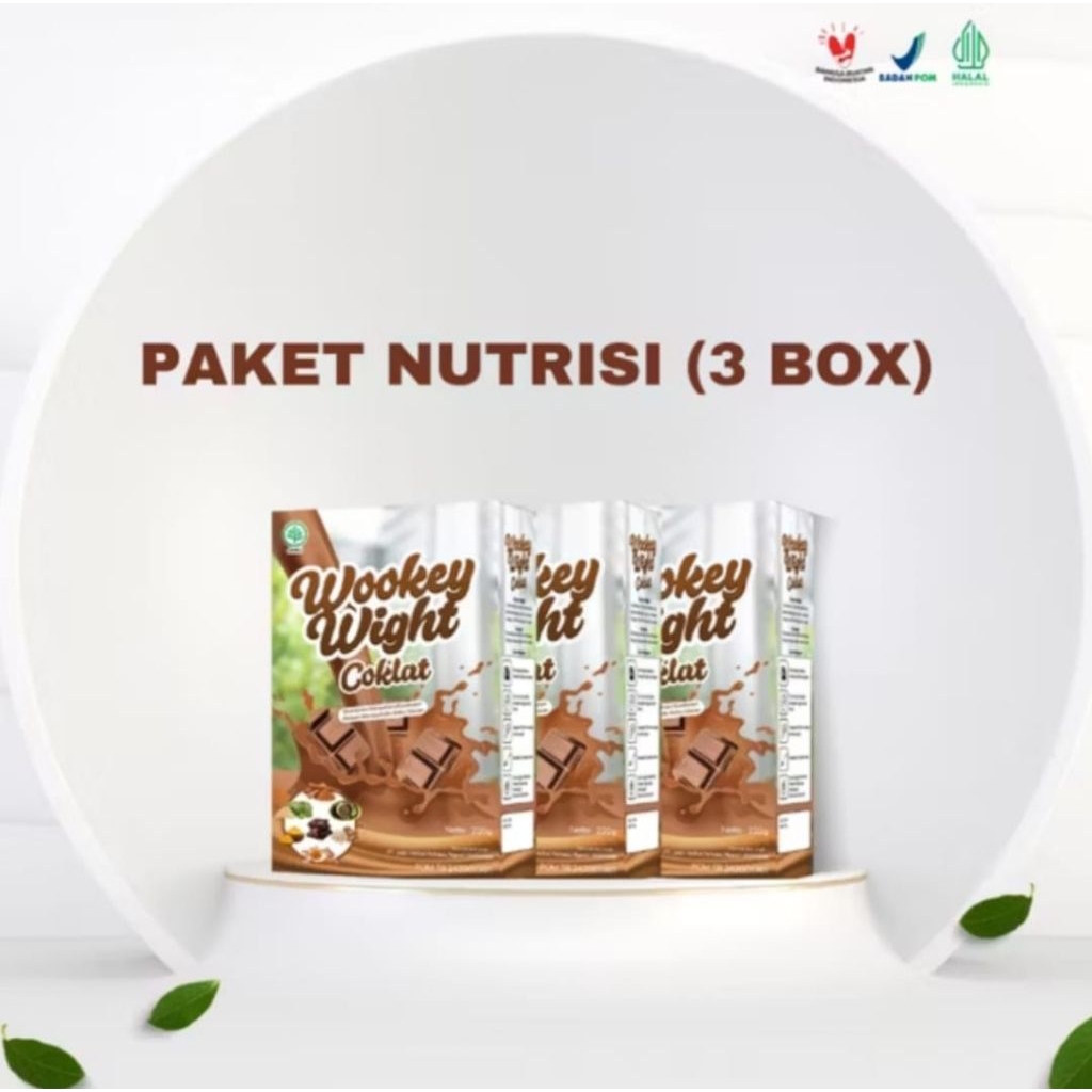 

Wookey Weight Coklat Chocolate 3 Box- Susu Penggemuk Badan