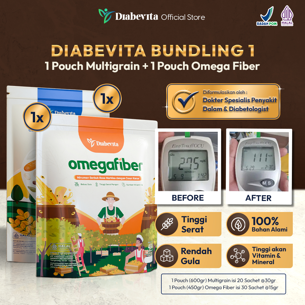

Bundling Diabevita Multigrain 1 Pouch & Omega Fiber 1 Pouch