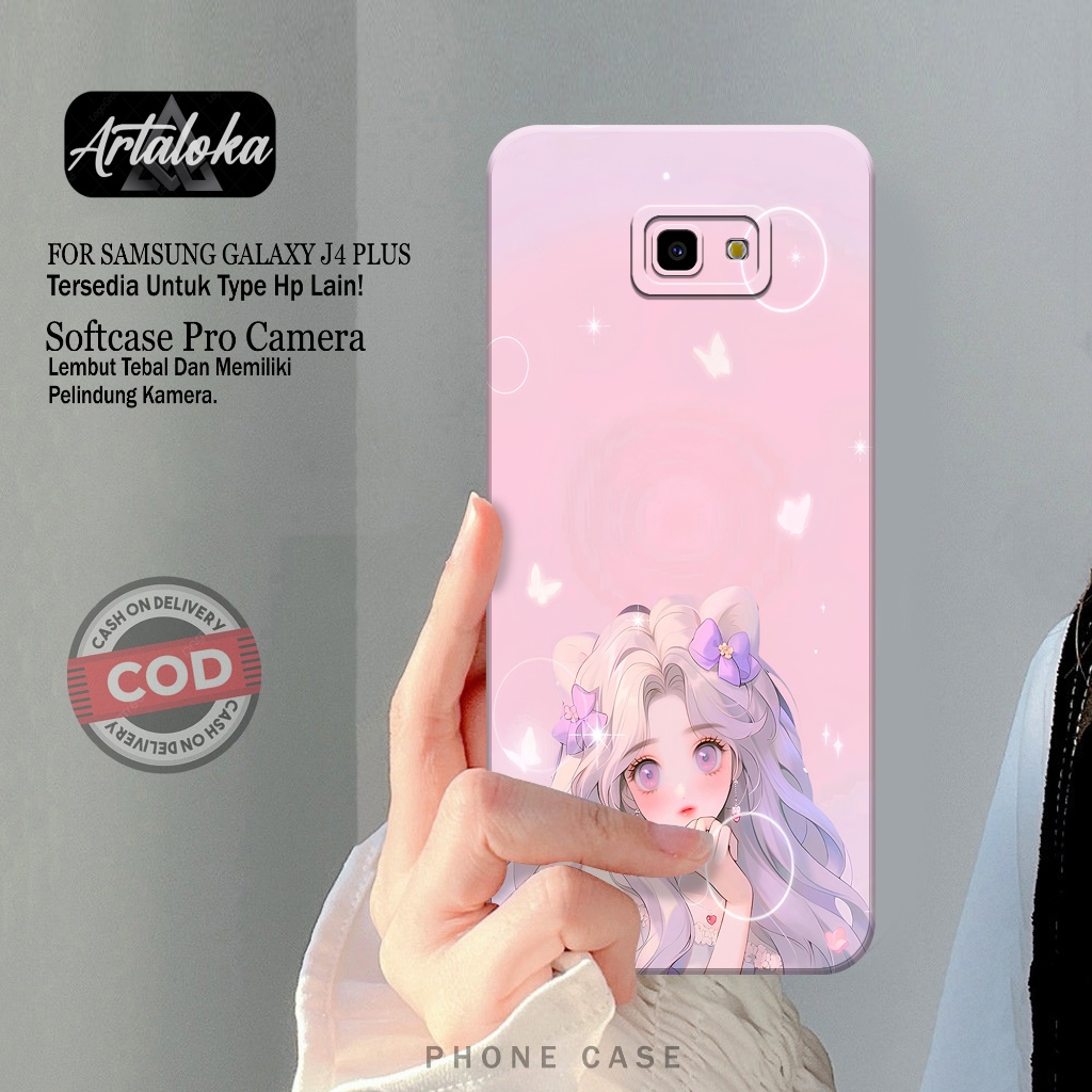 Softcase Hp Samsung Galaxy J4 Plus Fashion Case Kartun Case Samsung Galaxy J4 Plus Silikon TPU Pro C