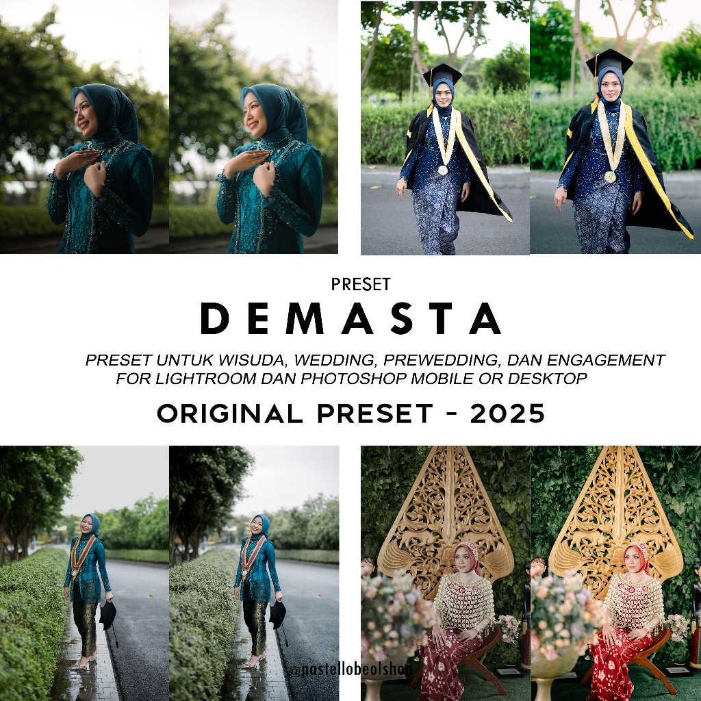 PRESET DEMASTA UNTUK WISUDA WEDDING PREWEDDING FOR LIGHTROOM PHOTOSHOP
