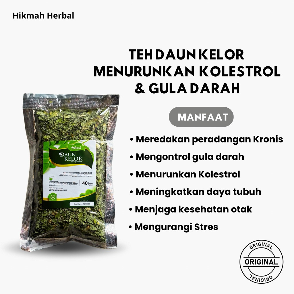 

Teh seduh daun kelor curah penambah tenaga alami original 40gr