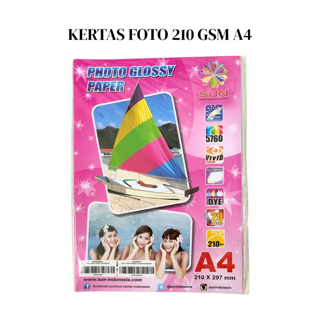 Kertas Foto Glossy 210 gsm A4