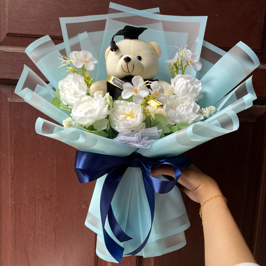 Buket boneka wisuda (custom nama)
