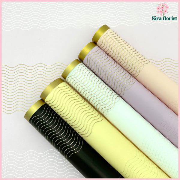 

Flower Wrapping Paper Varian List Gold Kertas Buket Bunga Cellophane Florist Ecer KB6188