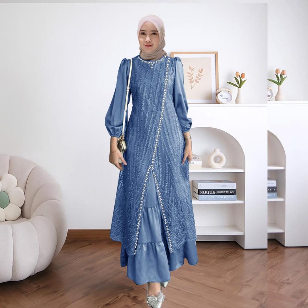 Premium Import Gamis Cewek Model Mewah Dres Syari Kondangan Dress Jumbo Muslimah Gamis Terbaru 2026 