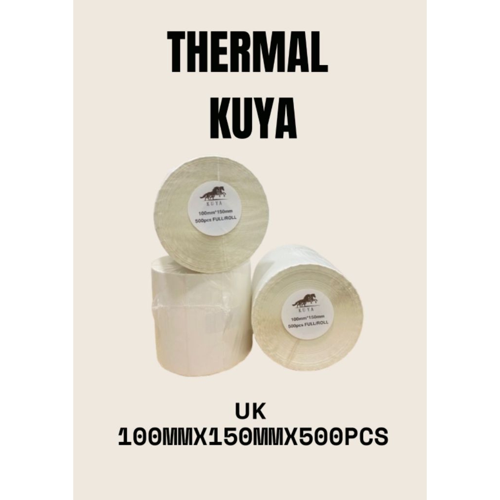 

Label thermal 100mm x 150mm x 500pcs alas kertas