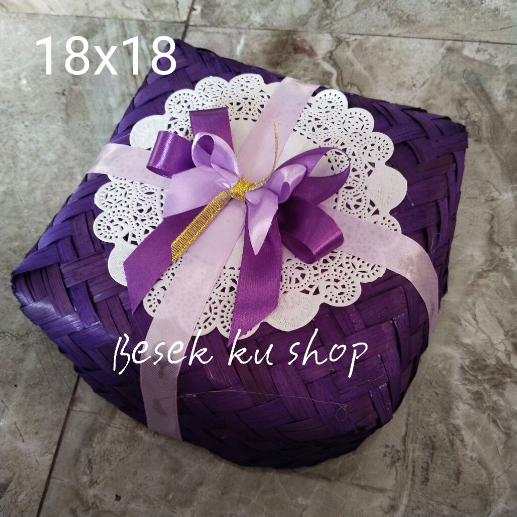 besek warna 18x18 sepasang