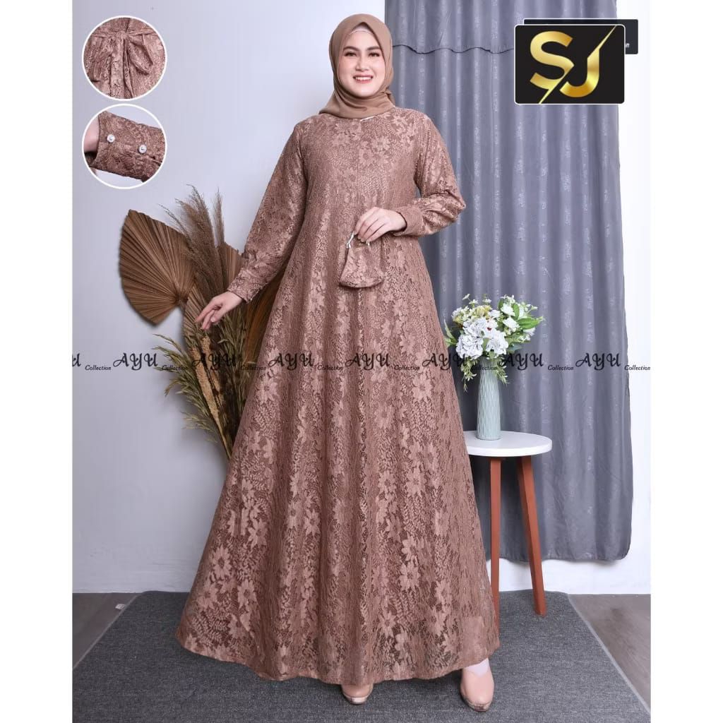 GAMIS WANITA BROKAT SERAGAMAN MODEL TERBARU SUPER MEWAH/GAMIS WANITA IMPORT PREMIUM VIRAL