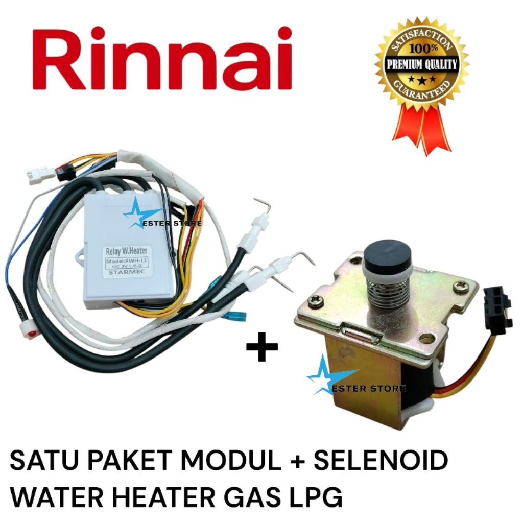 Paket Modul+ Selenoid Water heater Lpg Gas Rinnai