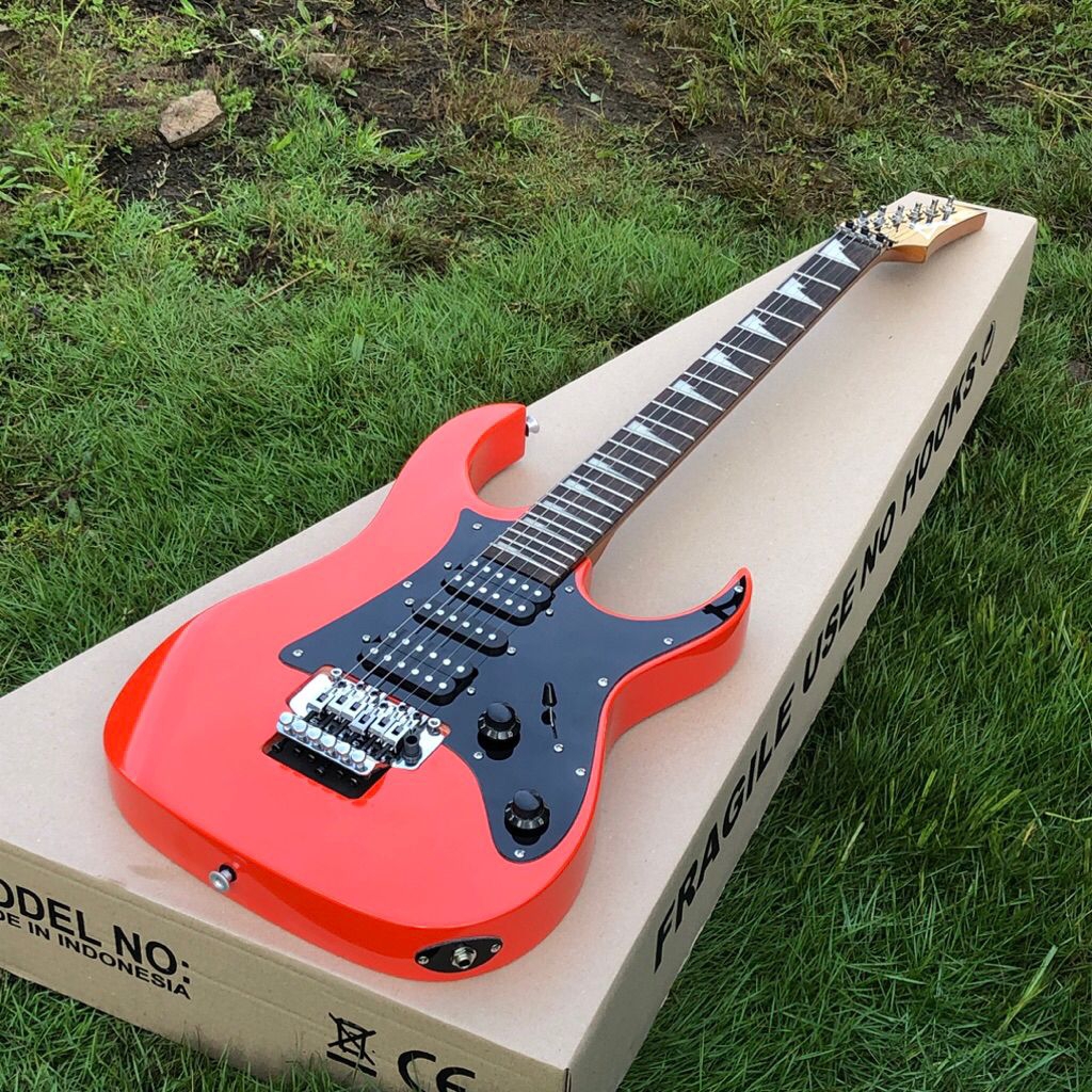 GITAR ELEKTRIK/LISTRIK IBANEZ RG SERIES  BLACK GLOSSY UPDOWN COSTUME BANDUNG BEST QUALTY