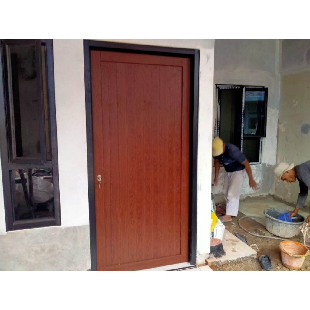 PINTU ALUMUNIUM SET DENGAN JENDELA KUSEN 4IN