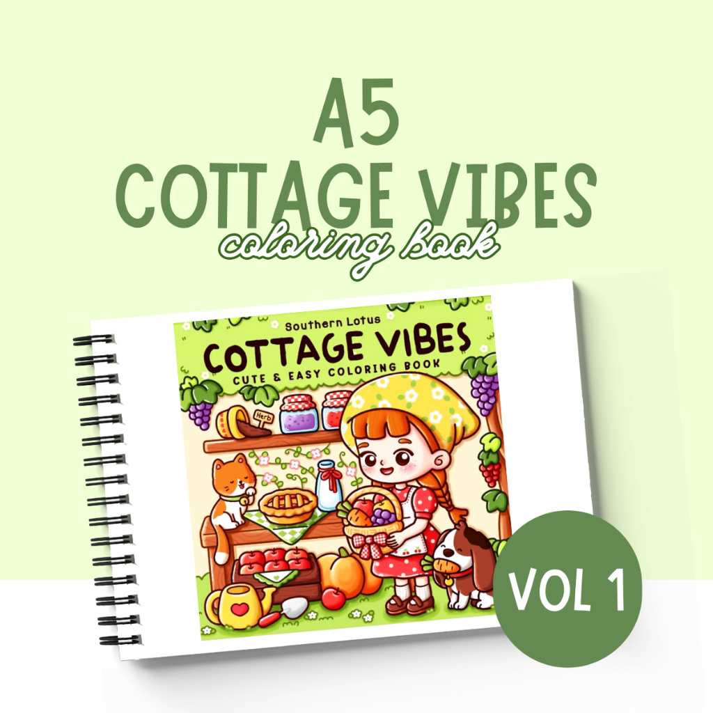 

COTTAGE VIBES VOL 1 Coloring Book Relaxing Aesthetic For Kids And Adults Buku Mewarnai Remaja Dewasa