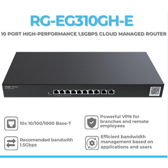 Ruijie RG-EG310GH-E 10 Port Gigabit Managed Cloud Router