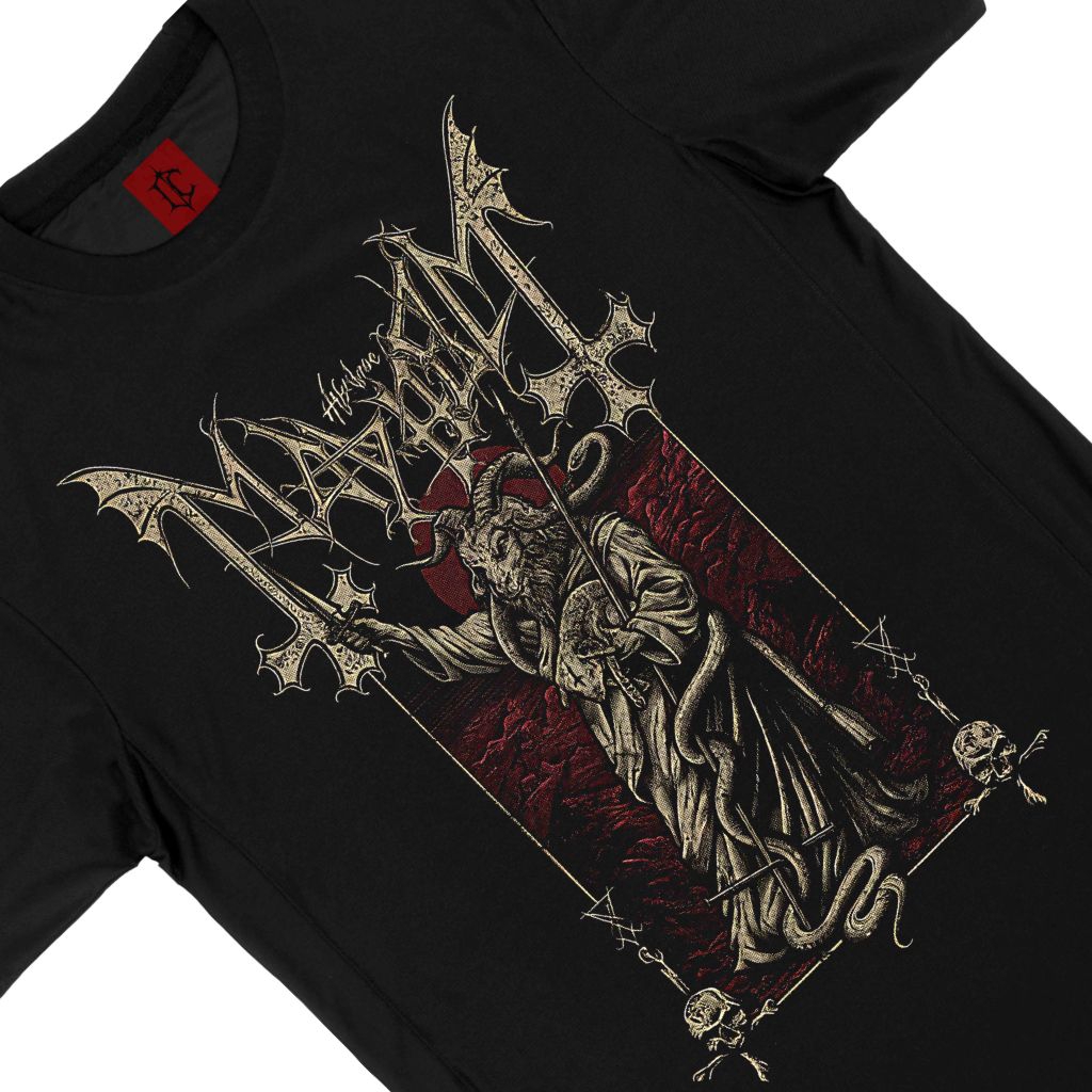 Kaos Mayhem - Shepherd Of Satan Baju Metal Original Distro Kaos Black Metal Baju Distro T-Shirt Band